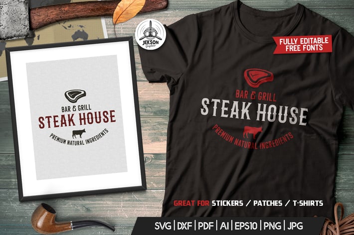 Grill Bar Print Design for TShirt Retro Vector SVG