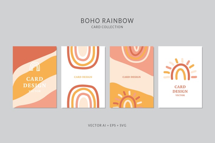 Rainbow Vector Card Set