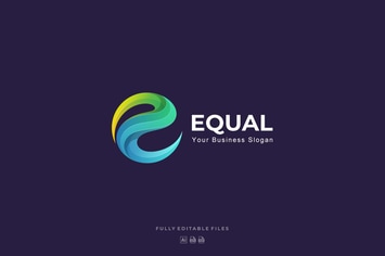 Abstract Letter Colorful Logo Template
