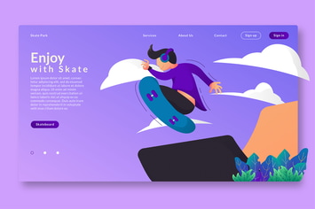 Enjoy With Skate - Web Header  & Vector