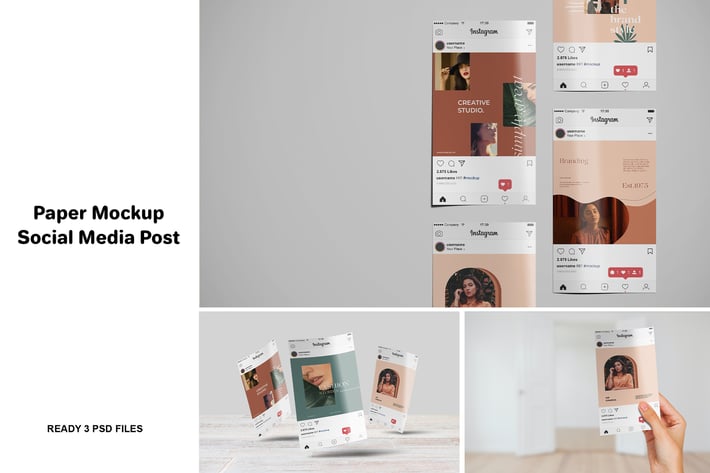 Paper Mockup Social Media Post