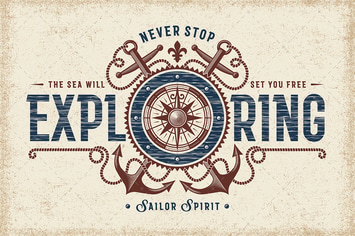 Vintage Never Stop Exploring Typography