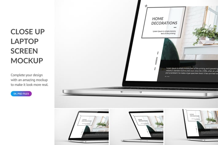 Close Up Laptop Mockup