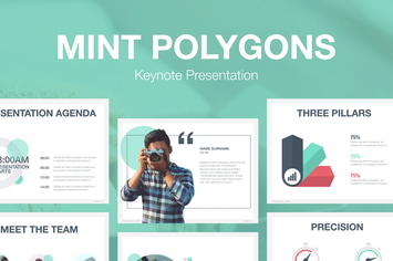 Mint Polygons Keynote Template