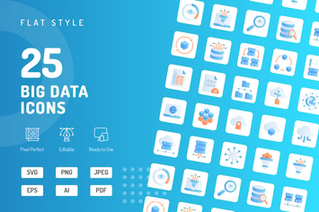 Big Data Flat Icons