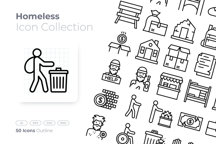 Homeless Outline Icon