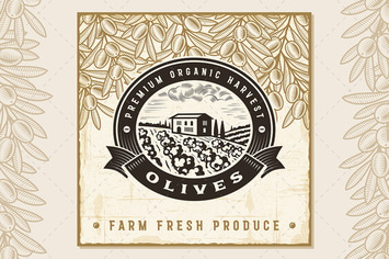 Vintage Olive Harvest Label