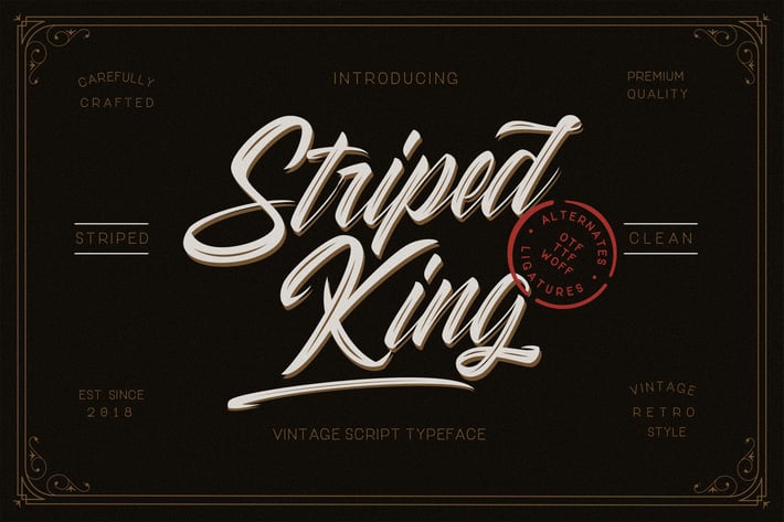 Striped King Vintage Business Font