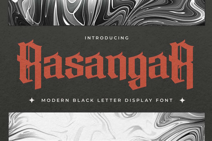 Rasangar - Modern Black Letter Display Font