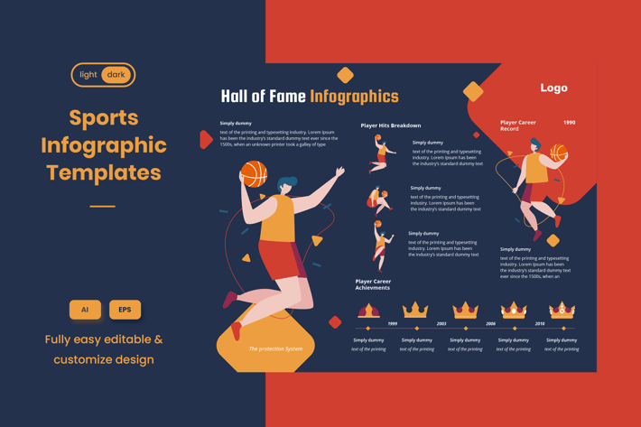 Sport Infographic Template: Basketball