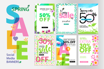 Spring sale banners 