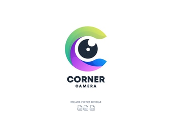 Abstract Letter C Camera Logo Design