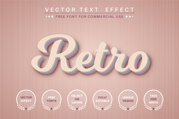 Retro - editable text effect, font style