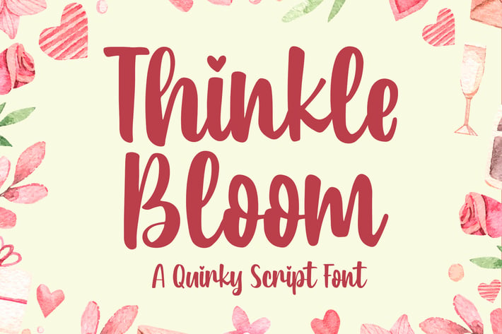Thinkle Bloom - a Quirky Font