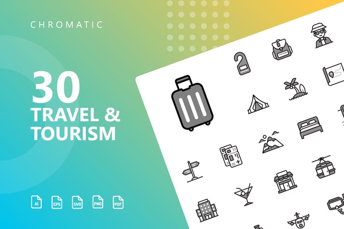 Travel & Tourism Chromatic Icons