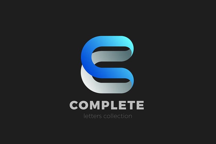 Letter C Logo design 3D Ribbon style
