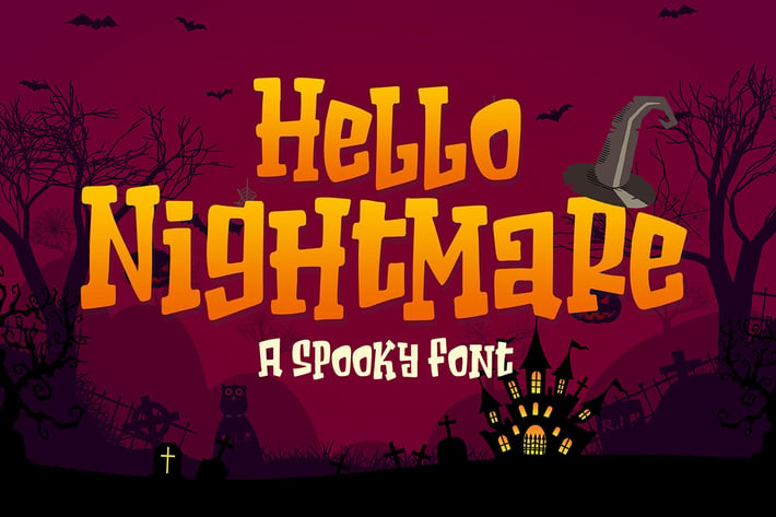 Hello Nightmare a Spooky Font