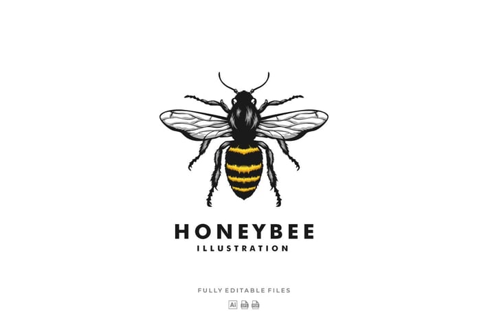 Honey Bee Color Macot Logo