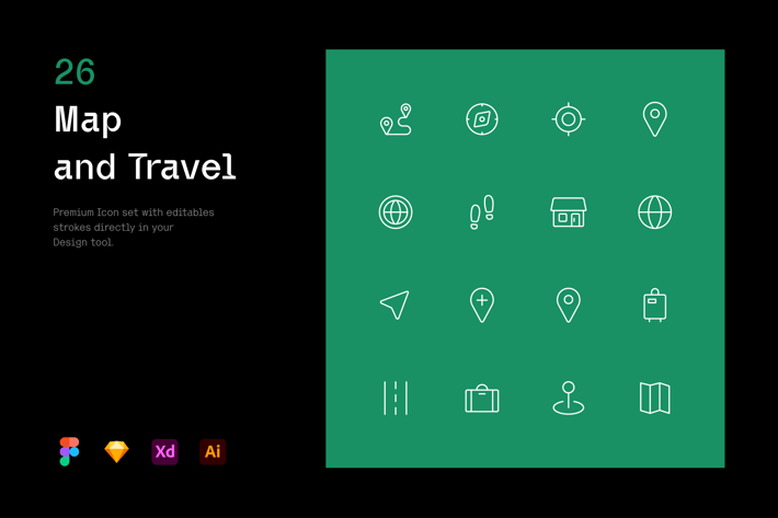 Map and Travel - Iconuioo
