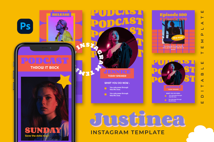 Justinea - Retro Instagram Stories and Post