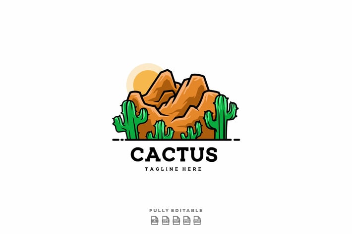 Desert Cactus Logo Template