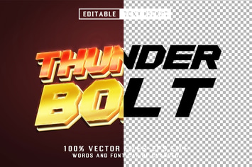 Thunder Bolt 3d Text - Editable Text Effect