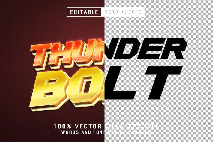 Thunder Bolt 3d Text - Editable Text Effect