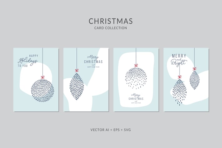 Christmas Greeting Card Vector Set
