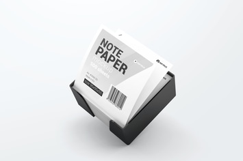Note Paper Cube Plastic Holder Mockup 02