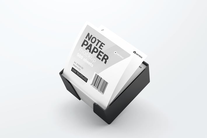 Note Paper Cube Plastic Holder Mockup 02