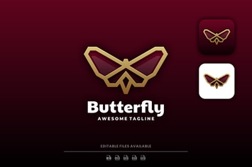 Butterfly Line Art Logo