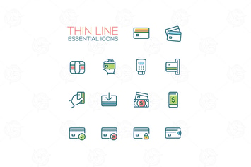 Essential icons - modern vector single thick line 