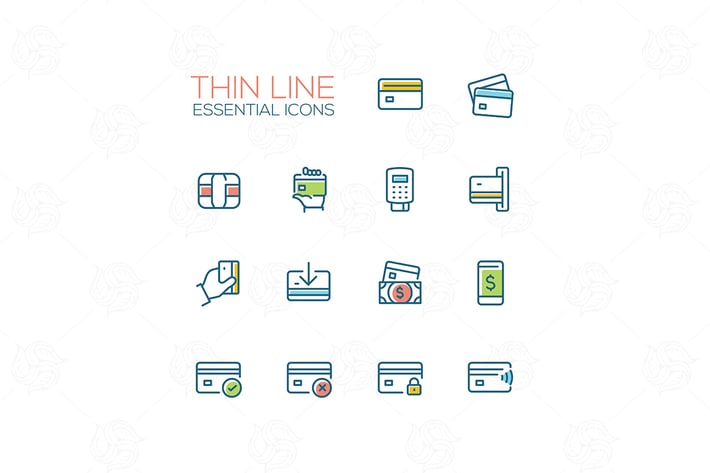 Essential icons - modern vector single thick line 