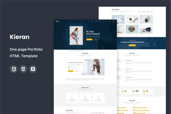 Kieran - One page Portfolio HTML Template 