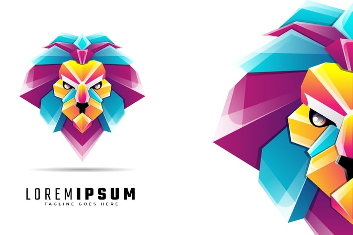 Lion Colorful Logo