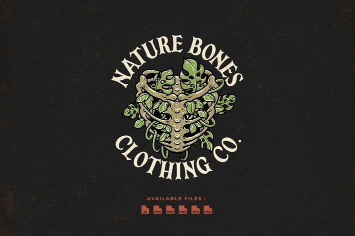 Nature Bones Hand Drawn logo