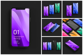 Dark iPhone 11 Mockup Set | Smartphone Screen