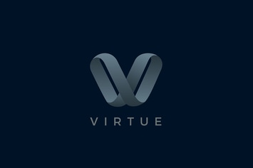 Letter V Logo design 3D Ribbon style