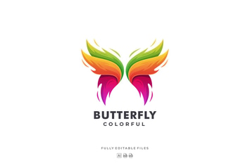 Butterfly Colorful Logo