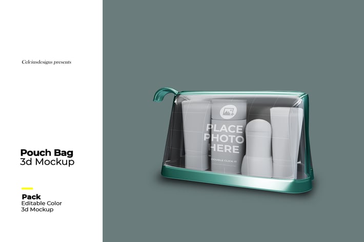 Pouch Bag Transparent 3D Mock Up