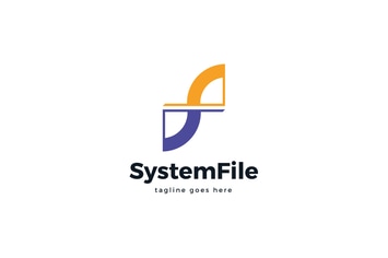 System File F Letter Logo Template