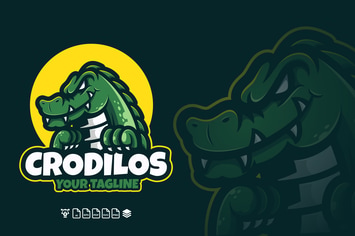 CROCODILE ALLIGATOR MASCOT LOGO
