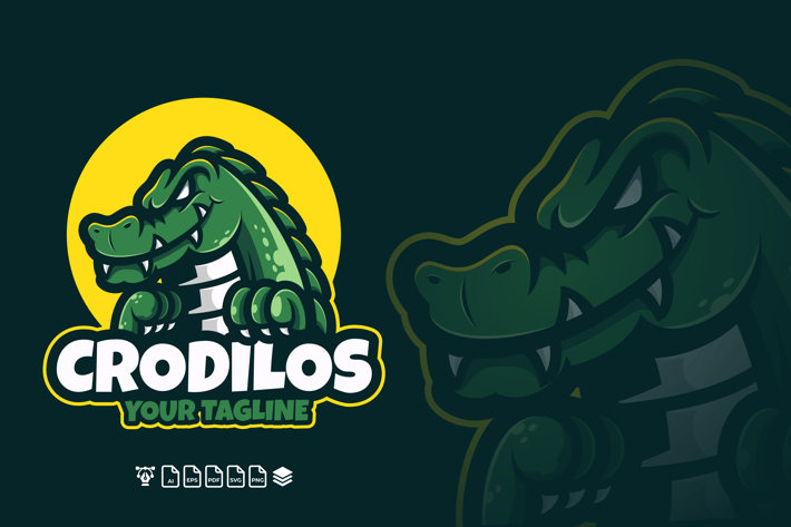 CROCODILE ALLIGATOR MASCOT LOGO
