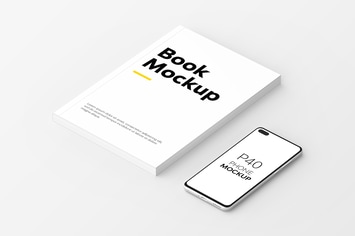 Book & P40 Phone Mockup