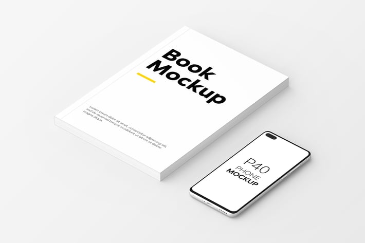 Book & P40 Phone Mockup