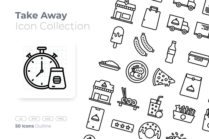 Take Away Outline Icon