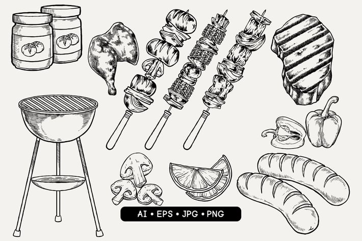 Hand Drawn Barbeque