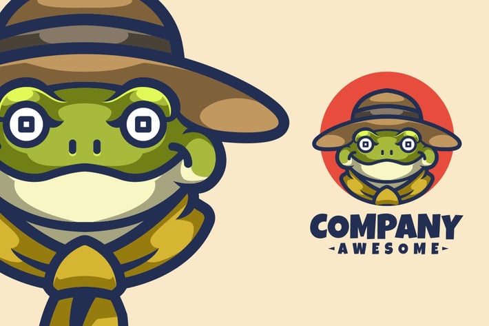 Scout Frog Logo Mascot