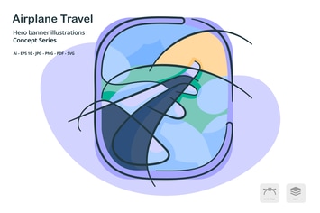 Airplane Travel Vector Illustration