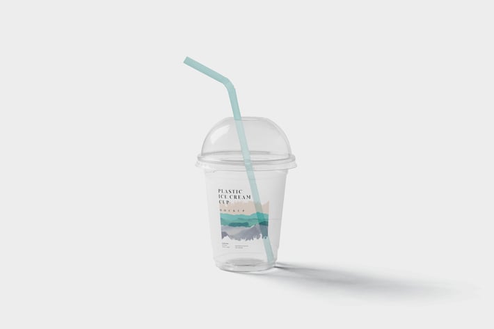 Transparent Plastic Ice Cream Cup Mockups